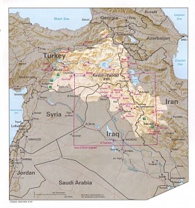 Map of Kurdish lands