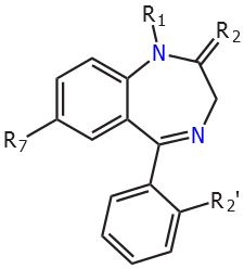 molécula de benzodiazepina